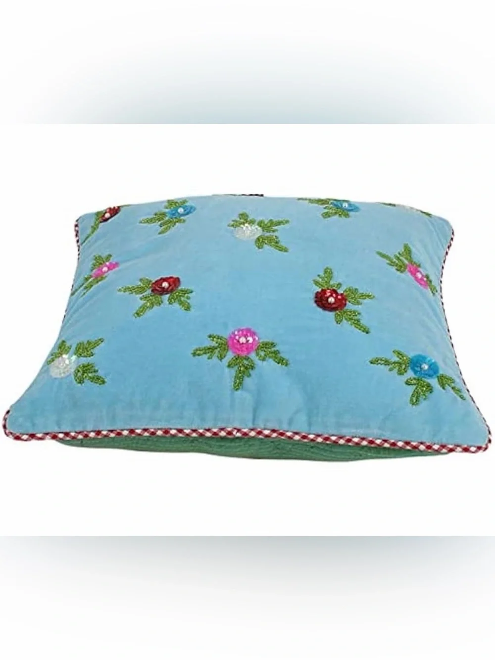Anthropologie‎ Pip Studio Light Blue velvet sequin 12x12 pillow cushion covers 2
